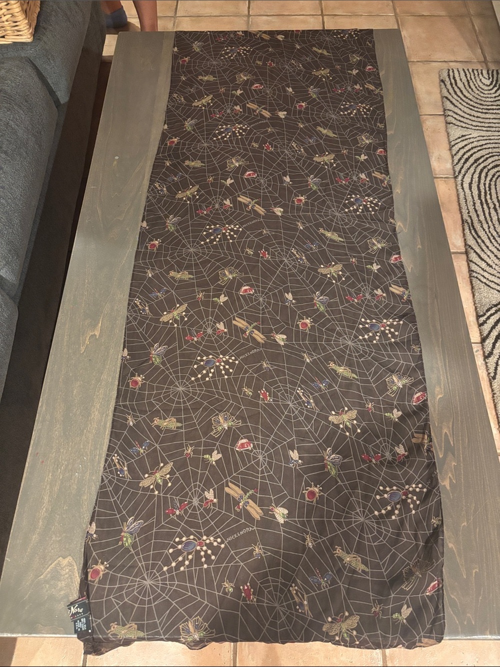 Black Spiderweb & Moth Table Runner - Unbranded